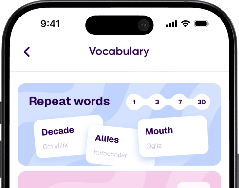 Vocabulary Control Screen